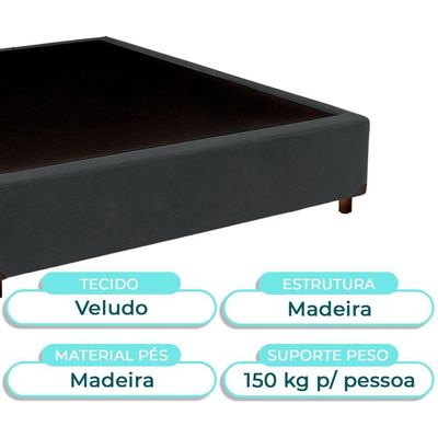 Cama Box Viuvo Cinza Nature 128x188