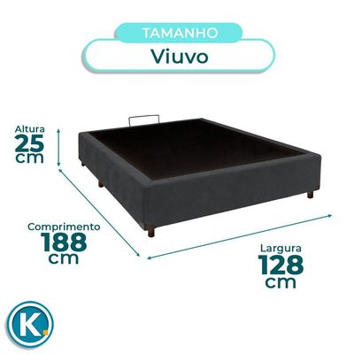 Cama Box Viuvo Cinza Nature 128x188