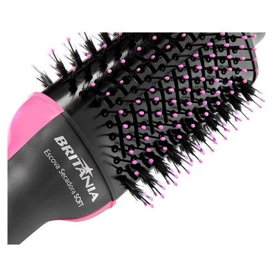 Escova Secadora Britânia Bec02 Soft 1200W Rosa/Preto 127V 110V