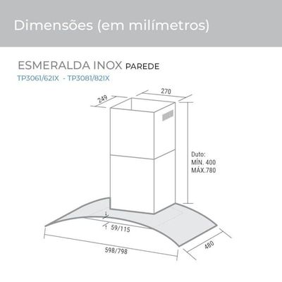 Coifa Esmeralda 60 Cm Suggar 110V