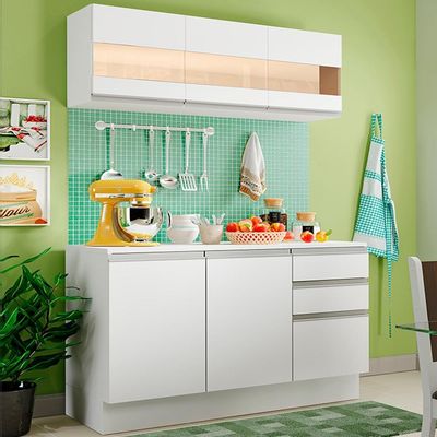Cozinha Compacta MDF Smart 120 cm Modulada Madesa