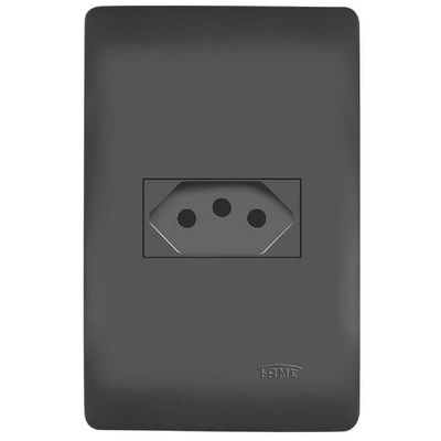 Conjunto Tomada 2p+t 10 Amperes Habitat Black - 4053 - Fame