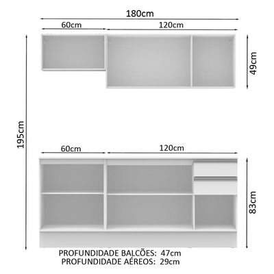 Cozinha Compacta MDF Smart Modulada Madesa