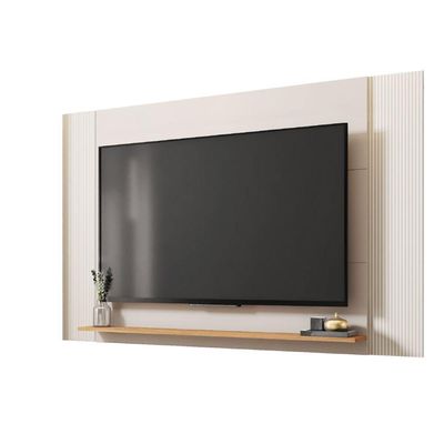 Painel Para Tv Até 65 Polegadas 1,80m Com Impressão 3D Intense Caemmun Madeir/off
