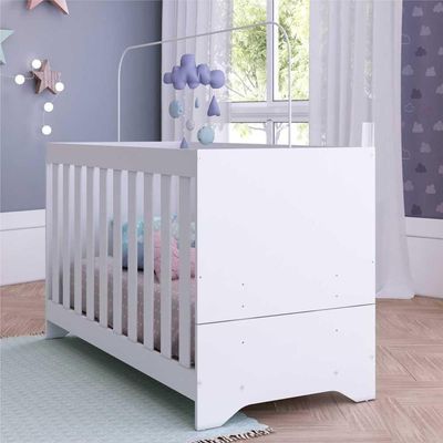 Berço Multimoveis 3 em 1 Branco para Colchão 130cmx60cm