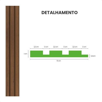 Painel Ripado Laminado De Eva Autocolante Flexível Rolo 10mt Linha Madeto Nogueira Natural