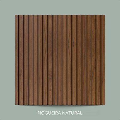 Painel Ripado Laminado De Eva Autocolante Flexível Rolo 10mt Linha Madeto Nogueira Natural