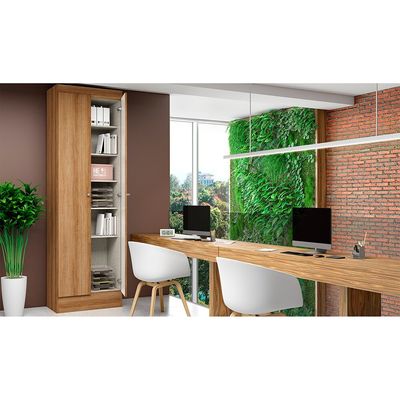 Armário Multiuso Sapateira THB Space com 2 Portas 5 Prateleiras Almendra