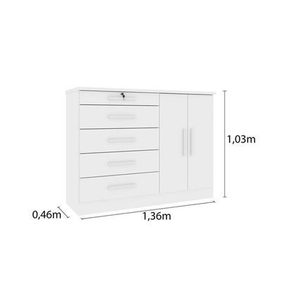 Cômoda De Quarto Istambul C- 2 Portas E 5 Gavetas Cinamomo - Tcil Móveis