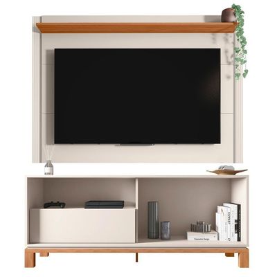 Painel Para Tv 55 Pol E Rack Bancada 150cm Lucca Off/freijó C01 - Mpozenato