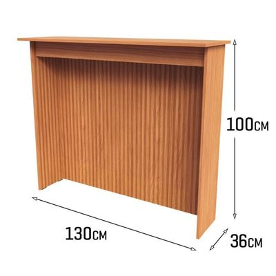Bancada Cozinha Turim 130cm Mdp Nature Ilha Painel Ripado 3d Nature