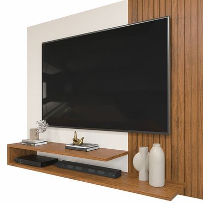 Painel para TV até 50 DJ Móveis Nando 1 Nicho Freijo/Offwhite