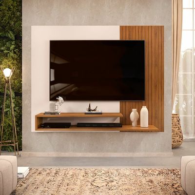 Painel para TV até 50 DJ Móveis Nando 1 Nicho Freijo/Offwhite