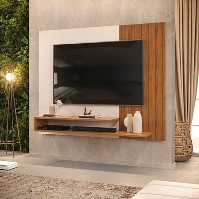 Painel para TV até 50 DJ Móveis Nando 1 Nicho Freijo/Offwhite