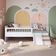 Cama Infantil Montessoriana Solteiro Escada Escorregador Proteção Branca