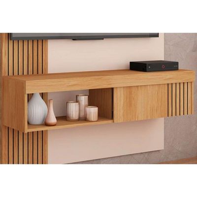 Painel Quarto P- Tv Até 45 Pol Jade Ripada 120x183cm Freijo-off White - Caemmun
