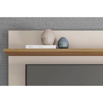 Painel Quarto P- Tv Até 45 Pol Jade Ripada 120x183cm Freijo-off White - Caemmun