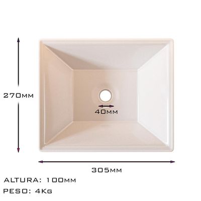Cuba De Sobrepor Para Lavabo Ou Banheiro 30,5cm X 27cm Quadrada Esmeralda