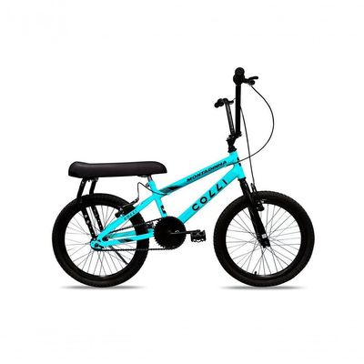 Bicicleta Colli Montadinha Aro 20 Bagageiro Amarelo Neon Azul Claro