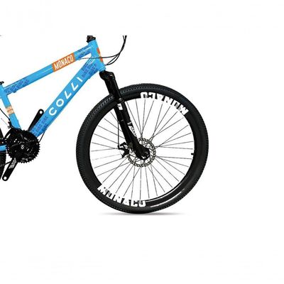 Bicicleta Colli Mônaco Aro 26 Disco 21 V Rapid Fire Cor Vermelho Tamanho Do Quadro 13,5 Azul