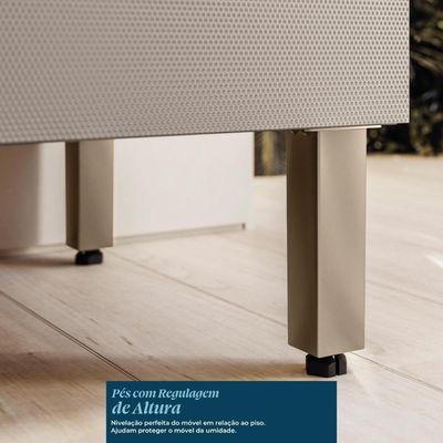 Balcão De Cozinha Proença 60cm 1 Porta E 1 Gaveta Nogueira Touch-nude Com Tampo Mdf - Demartêz
