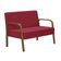 Poltrona 2 Lugares Jade Braço Madeira Suede Vermelho