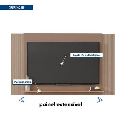 Painel Extensível Para Tv Até 65 Polegadas Caemmun Sued/freijo