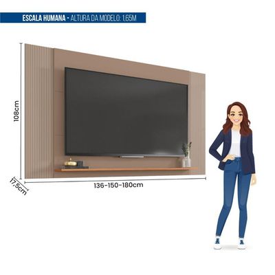 Painel Extensível Para Tv Até 65 Polegadas Caemmun Sued/freijo