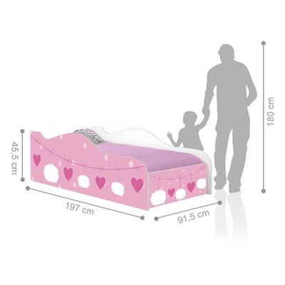 Cama Fun Nuvens Meninas Solteiro Com Colchão