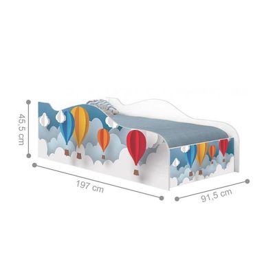 Cama Carro Fun Adesivada Balão Solteiro