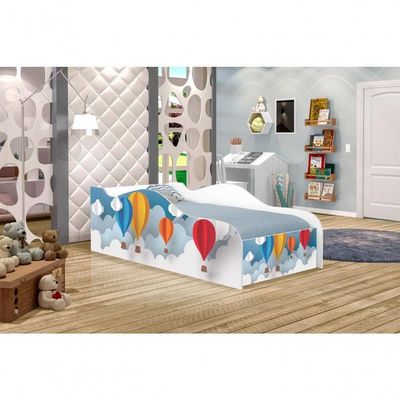 Cama Carro Fun Adesivada Balão Solteiro