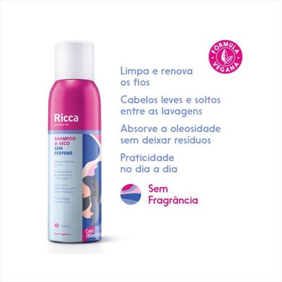 Ricca Shampoo A Seco Sem Perfume 150ml