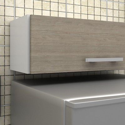 Armário Aéreo 01 Porta Milão Branco E Castanho - D´rossi