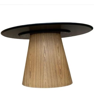 Mesa De Jantar Cone Oval 120x80 Cm Base Laminada Em Madeira