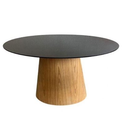 Mesa De Jantar Cone Oval 120x80 Cm Base Laminada Em Madeira