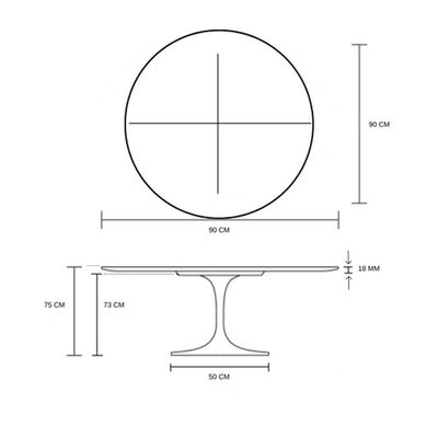 Mesa de Jantar Saarinen Redonda 90cm Laca Branca Yescasa