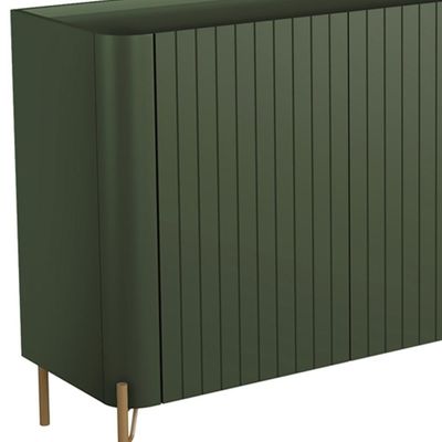 Aparador Buffet Sala De Jantar 4 Portas Brise Pés Industrial Dourado Naim I03 Musgo - Lyam Decor