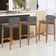 Kit 02 Banquetas Alta Para Cozinha Sala de Jantar Bar Dara L02 Suede Cinza - Lyam Decor