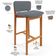 Kit 02 Banquetas Alta Para Cozinha Sala de Jantar Bar Dara L02 Suede Cinza - Lyam Decor