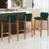 Kit 02 Banquetas Alta Para Cozinha Sala de Jantar Bar Dara L02 Bouclê Verde Musgo - Lyam Decor