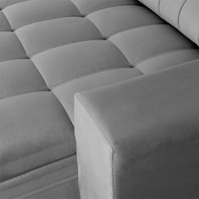 Sofá 4 Lugares Retrátil e Reclinável Mustang Veludo Cinza 250 cm