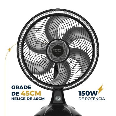 Ventilador Britânia BVT405 Tecnologia Maxx Force 150W 127V