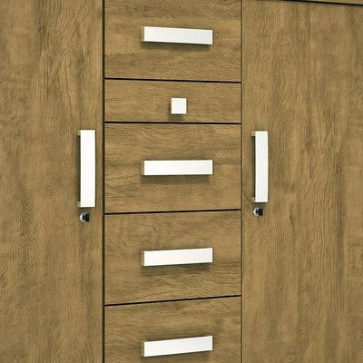 Cômoda Roma - 2 Portas 6 Gavetas Mdp Amêndoa - Lukaliam Móveis