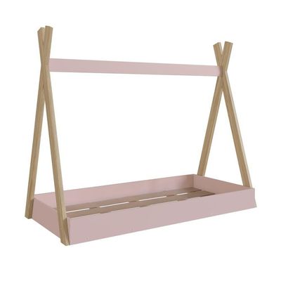 Cama Infantil Cabana Montessoriana De Solteiro Para Menino Menina Rosa