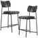 Kit 02 Banquetas Baixa Bar Cozinha Sala De Jantar Preto Melina L02 Couríssimo Preto - Lyam Decor