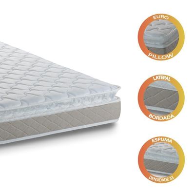Colchao Hellen Millenium D33 C/pillow 0,88x19 Bg** Bege