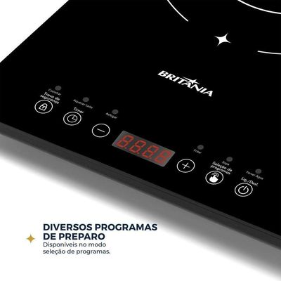 Cooktop de Indução Britânia Portátil Painel Touch BCTE10A 110V