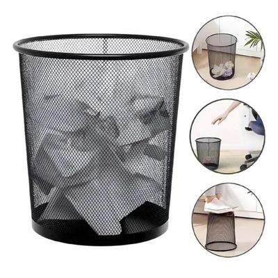 Cesto Lixeira Aramada De Metal 10l Telado Vazado Escritorio Sala Consultorio Decorativo Preto