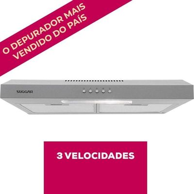 Depurador E Exaustor De Ar Slim 60 Cm Prata Suggar 110V
