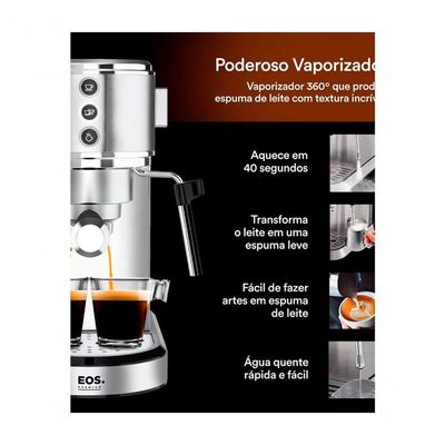 Cafeteira Espresso EOS ECF01EC Italiana 3 Em 1 19 Bar Inox 110V